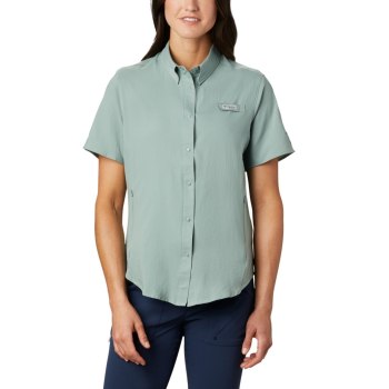 Columbia PFG Tamiami II Short Sleeve, Camisa Verdes Claro Para Mujer | 027596-VQS